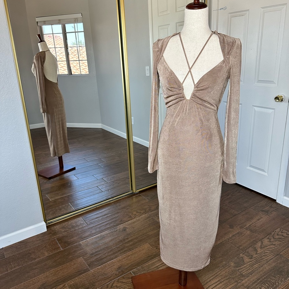 Cocktail dress in nude by “edit by nine”